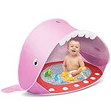 Strandmuschel Pop Up, Opret Faltbares Baby Strandzelt mit Pool, UV Schutz UPF 50+ Baby Strand Zelt Sonnenmuschel Sonnenzelt Beach Tent Sonnenschutz Strand für Kinder Baby