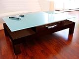 Carl Svensson Design Couchtisch Tisch V-470H Walnuss/Wenge mit Milchglas