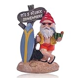 NIYEYE Gartenzwerge Für Außen Funny Cool Surfen Garden GNOME Weatherproof Made of Resin Decorative Figurine