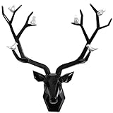 Priority Culture Geometrische Hirschkopf Wandbehang Hirsch Deko Wandbehang Tierkopf Wand Dekoration Wohnzimmer Schlafzimmer Wand Skulptur Wandbehang Simulation (Color : Black)