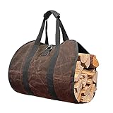 Holzkorb für Kaminholz Canvas Bag Carrier Indoor Kamin Brennholz Totes Inhaber Feuer Holzträpper, die for den Außenbereich tragen Leinen-Tragetasche für Brennholz