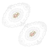 UPKOCH 2 Stück Spitzen-Tischset Hochzeitstischdecke Spitzenschal Hochzeit-Tischsets Deckchen Mittelstück Deckchen Für Essen Tischdeckchen Tischdekoration Spitzenmatte