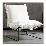 SFXYOYBT Sessel Wohnzimmer Relax, Gepolsterter Moderner Einzelsofa-seitenstuhl, Bequemer Club-wohnzimmersessel Mit Metallbeinen Für Schlafzimmer, Wohnzimmer, Lesezimmer, Büro(Color:Weiß A)