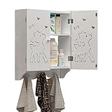 REHOOF Badezimmer-Wandschrank, Aufbewahrungsschrank über der Toilette, MDF-Medizinschrank mit Doppeltüren, ohne Rückwand (Color : White, Size : 40 * 15 * 50cm)