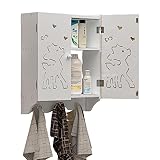 REHOOF Badezimmer-Wandschrank, Aufbewahrungsschrank über der Toilette, MDF-Medizinschrank mit Doppeltüren, ohne Rückwand (Color : White, Size : 40 * 15 * 50cm)