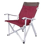 TONPOP Tragbarer, vollständig gepolsterter Camping-Klappstuhl für den Außenbereich mit Tragetasche, Leichter Aluminiumrahmen, verdicktes 600D Oxford (Farbe: Grün) (Rot)