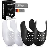 REITSCHUETZ® 2 Paar Anti Falten Schuhe Schutz Schuhspanner Sneaker Crease Protector Dunk Low Schuh Knickschutz Air Force 1 Schuhschoner optimal für Jordan 1/4 mit Deutscher Anleitung Schwarz/Weiss-L