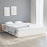 ZEYUAN Massivholzbett, Bettrahmen, Betten, Bettgestell, Bed Frame, Jugendbett, Betten Für Teenager, Schlafzimmer Bett, Weiß 160x200 cm