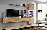 ASM Wand-Set – Switch XIX – 4 Vitrinen – 2 TV-Bänke – 1 Regal – Holz