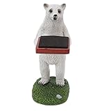 KUIKUI Uhrenständer aus Kunstharz, handgefertigt, Eisbär-Figur, Modell, dekorativer Uhrenständer für Zuhause