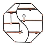 MAZAGE Weinregal Wandbehang Retro Loft Warmwasser Bar Dekorieren Bar Regale Flasche Weinregal Tassen, Schwarz, Needed