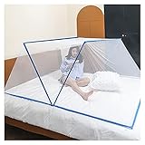 Faltbares, bodenloses Moskitonetz, tragbare Moskitoabdeckung, einfaches Camping- und Outdoor-Insektennetz, kostenlose Installation for Erwachsenenbett/Babybett/Sofa/Feld ( Color : Blue , Size : 100*19