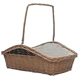Farbe: braun-Kaminholzkorb mit Henkel 61,5x46,5x58 cm braun Weide