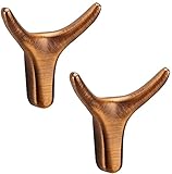 Cakunmik Kleiderhaken Handtuchhaken Metall,2 PCS Garderoben Haken, Mehrzweck Antik Optik Bademantelhaken mit Schrauben für Tür, Küche, Badezimmer, Toilette, Schlafzimmer, Büros, Garagen, Braun,C