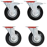 XIAOGUANG Lenkrollen 4 STK. 125 mm, Transportrollen, Rollen Werkbank, Lenkrollen Für Möbel, Möbelrollen, Strandkorbrollen, Rollen Für Schirmständer,