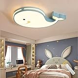 AOEH LED Kinder Deckenlampe Delphinform Deckenlampe Dimmbar Mit Fernbedienung Junge Mädchen Baby Kinder Kinderzimmer Lampen Decke Kinderzimmer Schlafzimmer Lampe Raumleuchten Kronleuchter,Blau,50cm