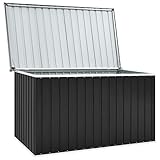 Festnight Gartenbox Wasserdicht Groß Metall Auflagenbox XXL Garten Aufbewahrungsbox Draußen Kissenbox Gerätebox Gartentruhe Terrasse Balkon Outdoor Indoor, Anthrazit 171x99x93 cm