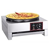 LAZRU Kommerzielle Crêpe-Maker, Elektrische Pfannkuchenmaschine, Bratpfanne Mit Präziser Temperaturregelung Und 15,7-Zoll-Antihaft-Grillpfanne, Für Blintzes, Eier, Tortilla, Eier, Tortilla