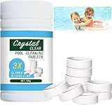 Langsamlöslich chlortabletten für Schwimmbäder,Pool Cleaning Tablet,Multifunktions Pool Chlortabletten,Kalkvermeidung,Chlorstabilisierung & Langzeitwirkung Langsamlösliche Chlortabs,100 G