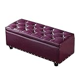 Puffs und Fußhocker Home Ottoman Chest Box Sitzbank PU-Material Feuchtigkeitsbeständig Schmutzabweisend Massivholzrahmen Stall Wechselschuhe Großer Stauraum, 7 Farben (Farbe: ROT, SI