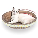 Ovaler Katzenkratzbaum Lounge Pappe Kratzbrett große Katzen Bett Kratzcouch mit Katzenminze (mehrere Größen), L