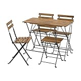 Ikea TÄRNÖ Tisch+4 Stühle, Outdoor, schwarz/hellbraun gebeizt