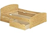 Erst-Holz® Funktionsbett Doppelbett Bettkasten 200x200 Holzbett Massivholz Kiefer Natur 60.50-20 oR