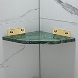 MAVNES Duschablage Ecke Vollkupfer-Naturmarmor-Dreiecksregal, Eckduschregal-Caddy, wandmontiertes Duschzubehör (Color : 14)