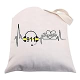 911 Dispatcher Tote Bag 911 Dispatcher Geschenke Dispatcher Wiederverwendbare Leinwand Tragetasche Lustige 911 Dispatcher Geschenke Operator Geschenke, 911 Dispatcher Tragetasche, medium