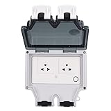 Außensteckdose, transparente Hülle, WLAN-Verbindung, US-Stecker, 110–250 V, 16 A, Terrassensteckdose, staubdicht, für Badezimmer(2 Port)