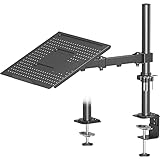 Redbat Monitorarm mit belüfteter Laptopablage, voll einstellbar für 13 bis 32 Zoll LCD LED Bildschirm & bis zu 16 Zoll Notebook, 2 Befestigungsmöglichkeiten, Neigen, Schwenken & Drehen