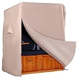 Strandkorb Hanse Schutzhülle Winterfest aus 600 D Oxford Gewebe mit extra flexiblem Klettverschluss, Premium Strandkorbhülle in Beige