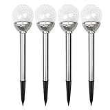 Apooke Solarleuchten Für Den Außenbereich Pack Solarbetriebene LED Gartenleuchten Mit Kugelantrieb Für Höfe Und Terrassen Gehwege Landschaftsbodeneinbauleuchten