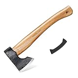 SMTIH CHU Axt Holz Spalten,Survival Camping Beil Spaltaxt Forstaxt Universalaxt, Handgefertigte Wikinger Handaxt Holzaxt für Garten und Outdoor