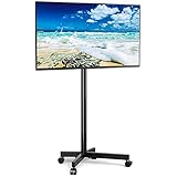 RFIVER TV Ständer Rollbar mit Rollen für 23-55 Zoll Plasma/LCD/LED Fernseher,Fernsehständer Mobiler TV Wagen höhenverstellbar TV Stand Trolley Hält 40kg VESA 400x400 mm