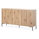 Selsey Lammelo Kommode mit Türen, Melamine, Wotan Eiche, 140