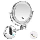 ECUCU Make-up-Spiegel zur Wandmontage, Badezimmer-Make-up-Spiegel, 20,3 cm, 360-Grad-Drehung, perfekt for Schlafzimmer, Schminktisch oder Badezimmer-Waschtisch