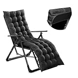 Sour Lemon Sonnenliege Auflagen Bank Stuhlkissen Sonnenliege Auflagen für Sonnenliegen Dicke Gartenliege Liegestuhl Ersatz Antirutschkissen Schwarz