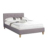 CARO-Möbel olsterbett Adele Bett mit Stoff in grau 120x200 cm Doppelbett Jugendbett inklusive Lattenrost, Stoffbezug