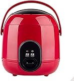 Kleiner Elektrischer Reiskocher Dampfgarer Für 2 Multikocher Mit Warmhaltefunktion Messbecher Und Reisspatel Geeignet Für 1-2 Personen,Rot,Remarkable88