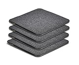 AMARE Home 4er Set Sitzkissen Filz zum Wenden, 40 x 40 cm, dunkelgrau / hellgrau