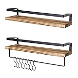 LifeGoods Wandregal Holz - Küche Badezimmer - Schweberegal - Küchenregal Wand - Regale Für Wände Regalbrett - Wandregal, Regale, Wall Shelf, Holzregal Industrial - 40 cm Breit