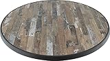Sevelit Tischplatte im Sealine Pine Design, Holz, Holzoptik rund, 85cm, wetterfest, schlagfeste Tischkante, Tischplatten ideal als Ersatzteil und zum Nachrüsten
