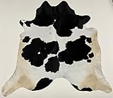 By Max Kuhfell Teppich 4891 Large Farbe: Schwarz-weiß Größe: 225 x 200 cm - Qualität Leder