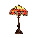 JENCUZ Tischlampen Tiffany-Stil Retro Tischlampen Schlafzimmer Einfach Nachttischlampe Vintage Zinklegierung Muster Schreibtischlampe Retro Für Studie Hotel Wohnzimmer Lampe