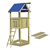 Gartenpirat Spielturm Alto aus Holz 9x9 mit Sandkasten und Deckel 350 cm hoch