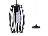 TAYGUM Industrielle Käfig-Wandleuchte, 1-flammige Wandleuchte, schwarze Korbkäfig-Hängedeckenleuchte, E27-Lampe, Wandleuchte, Retro-Stil, industrielle Hängeleuchte for Wohnzimmer, Schlafzimmer