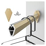 AAKOMA Commercial Closet Rods With End Sockets & Screws, 45 55 65 75 85 95 115 125 135 145 155 160 cm Long Hanging Clothes Bar Aluminum Alloy, For Home/Office/Hotel/Gold/40Cm/15.7In