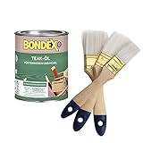 Bondex Teak-Öl Teak Möbelöl (inkl. Nordje Pinsel-Set 3-teilig) (0,75L, Farblos)
