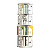 WHDNIOSS 360 ° drehbares Bücherregal, Kinderbücherregal, wecken das Interesse der Kinder am Lesen, runder Couchtisch im Wohnzimmer (Color : White, Size : 50.5 * 128cm)